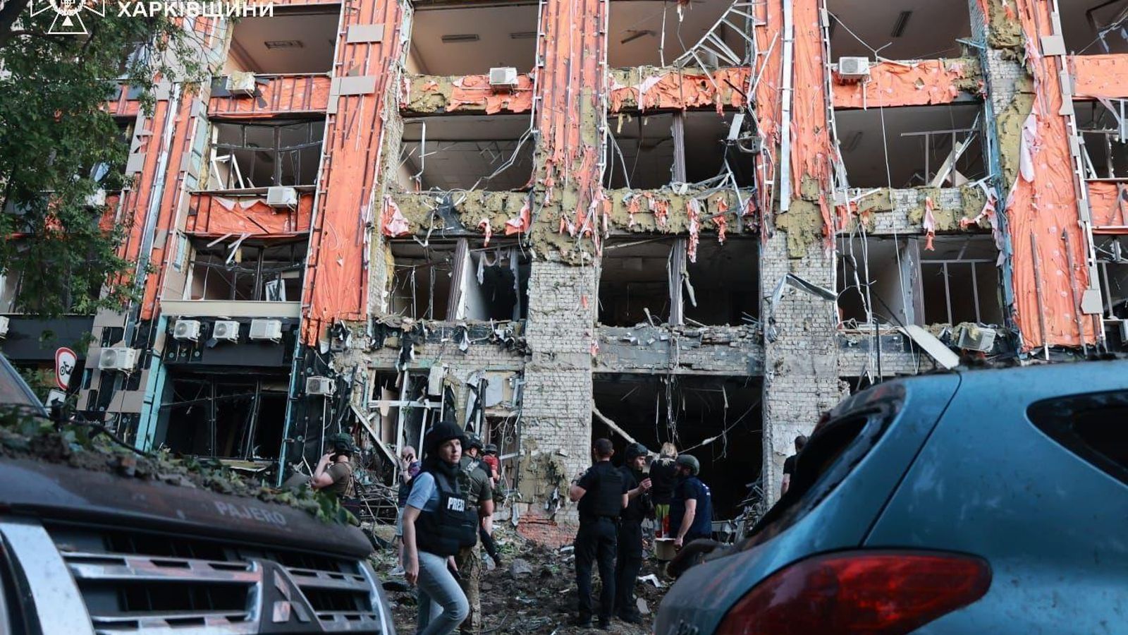 Les bombes russes han destruït totalment l'edifici on se situava el supermercat