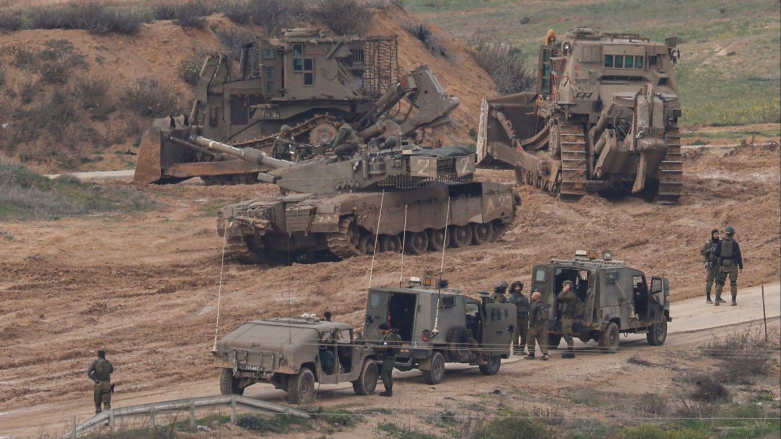 Vehicles militars d'Israel en la Franja de Gaza