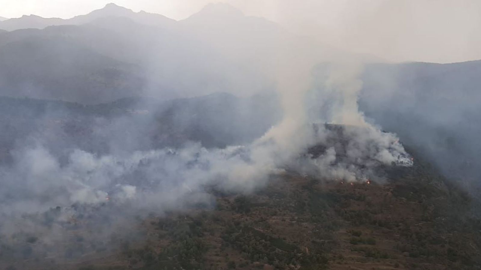 Controlat l'incendi forestal de Llucena