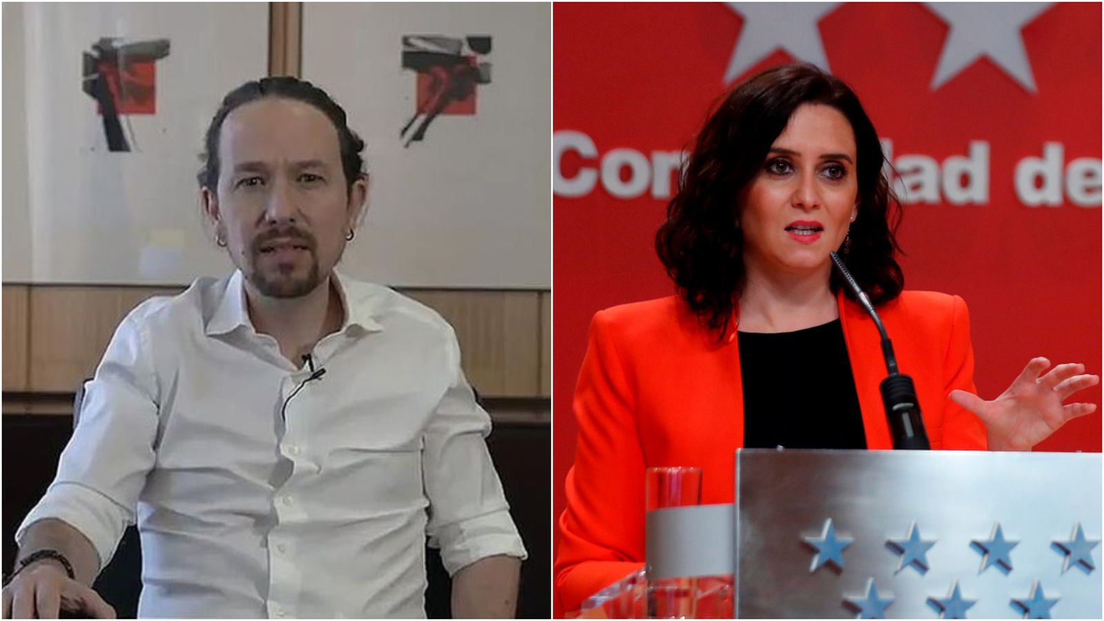 Imatges d'arxiu de Pablo Iglesias i Isabel Díaz Ayuso