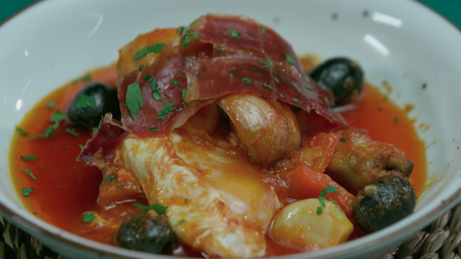 Mullador de pollastre amb pimentó i tomaca