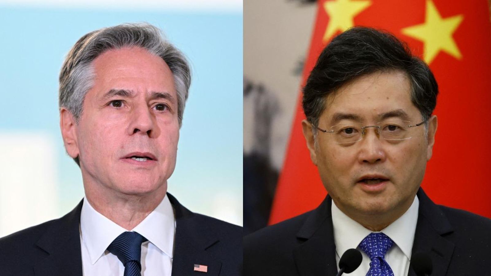 Els secretari d'estat dels EUA Antony Blinken i el seu homòleg xinés Qin Gang