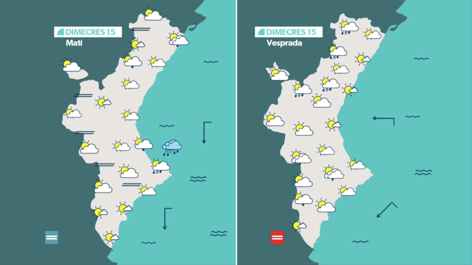 La previsió dimecres 15 d'octubre La previsió dimecres 15 d'octubre