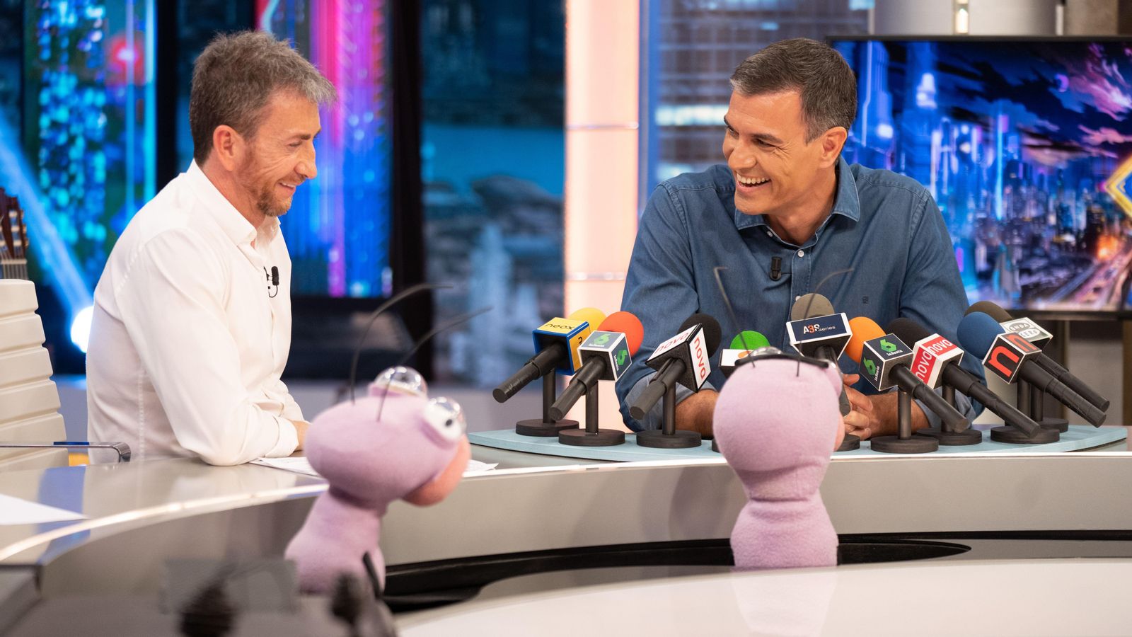 Pedro Sánchez durant l'entrevista de dimarts al programa 'El hormiguero', junt al presentador, Pablo Motos