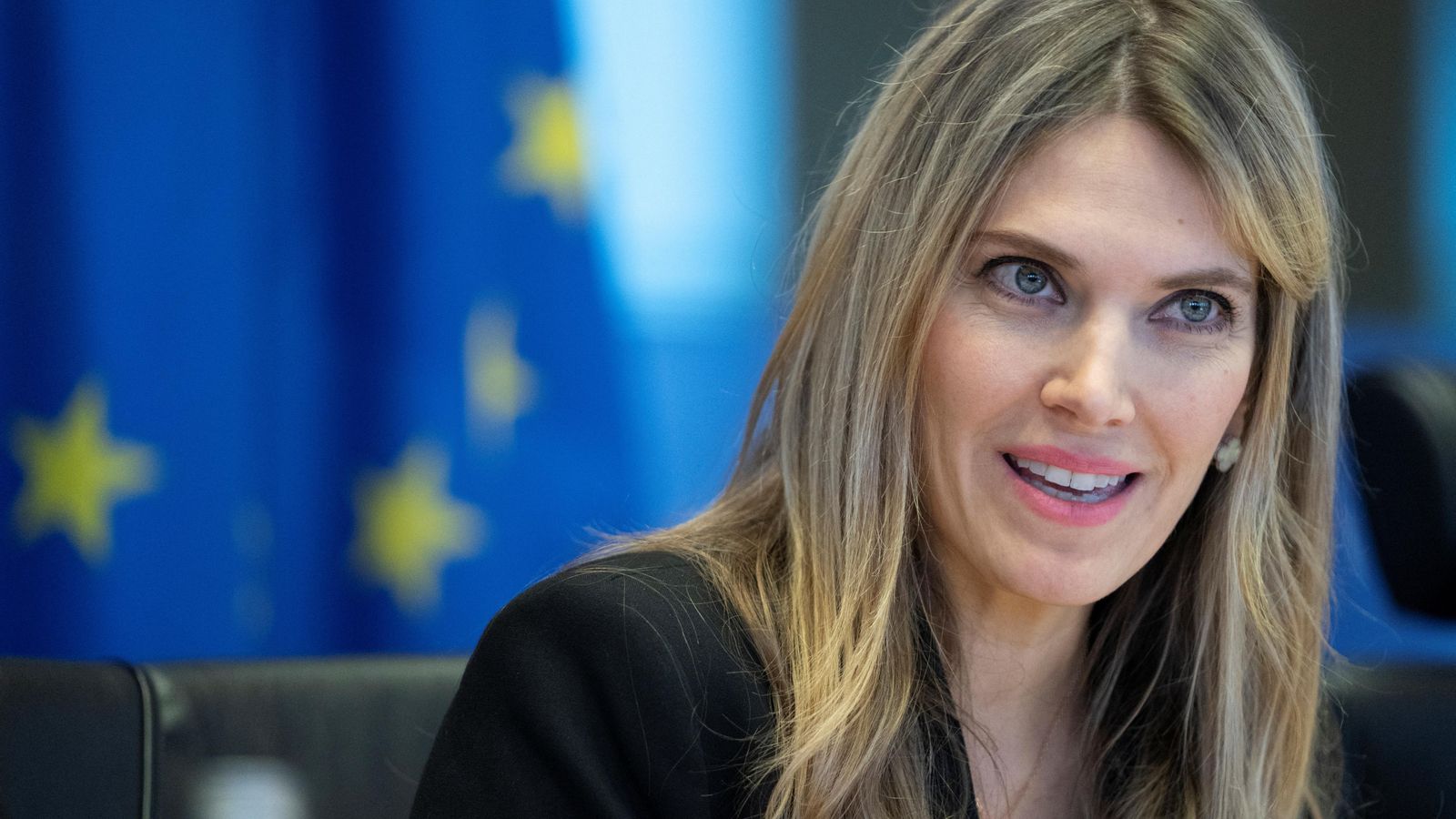 L'exvicepresidenta del Parlament Europeu, la socialista grega Eva Kaili, en el Parlament Europeu a Brussel·les La fins hui vicepresidenta del Parlament Europeu, la socialista grega Eva Kaili, en el Parlament Europeu a Brussel·les, Bèlgica