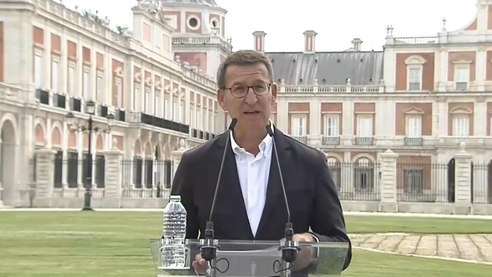 El 'número u' de la llista del PP al Congrés per Madrid, Alberto Núñez Feijóo compareix des del palau d'Aranjuez