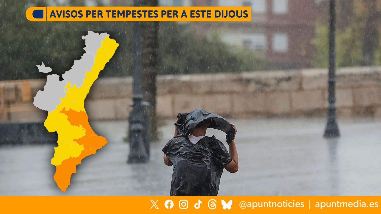 Avisos per tempestes per a este dijous