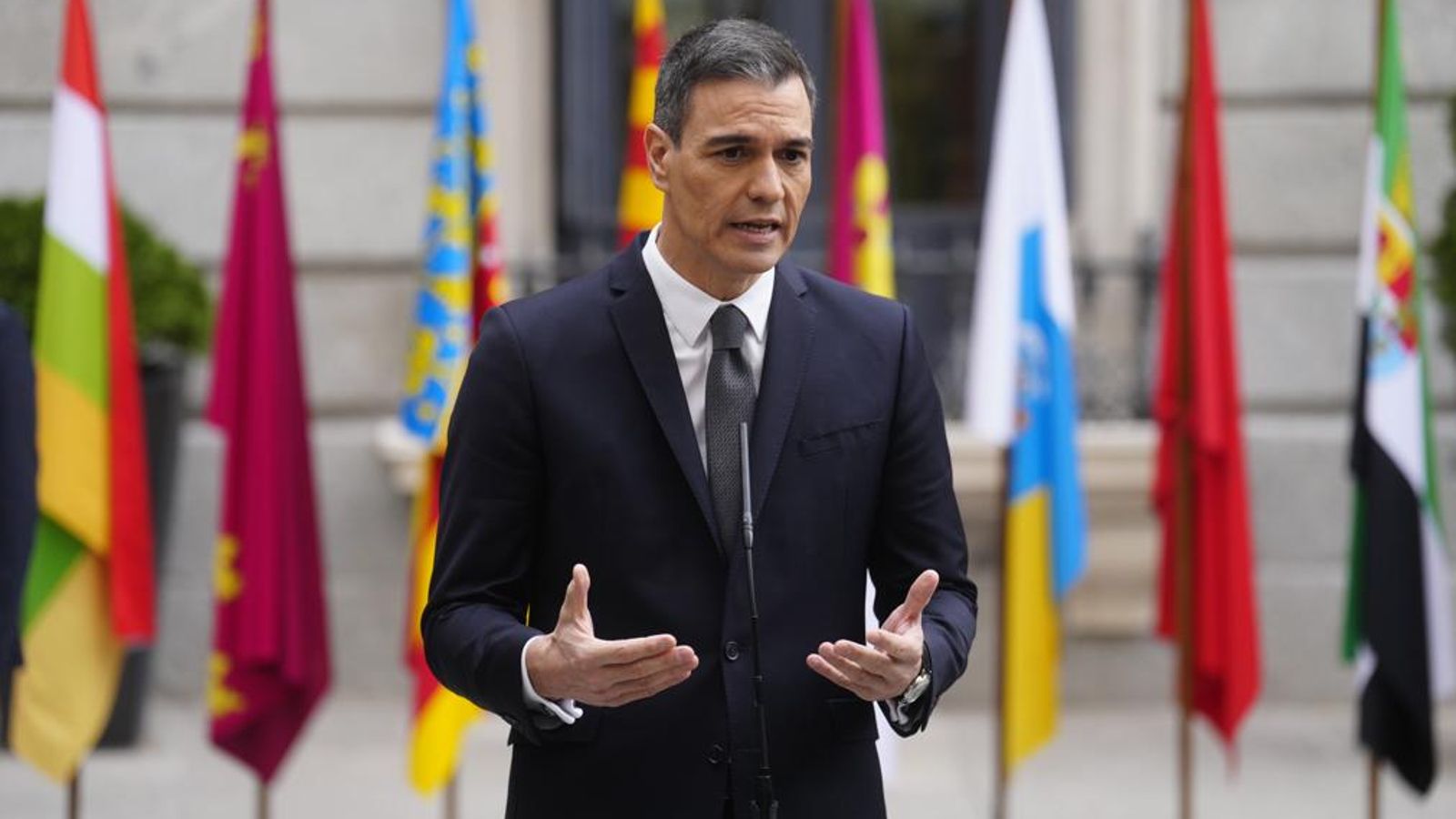 El president del govern espanyol, Pedro Sánchez, durant l'acte pel Dia de la Constitució espanyola