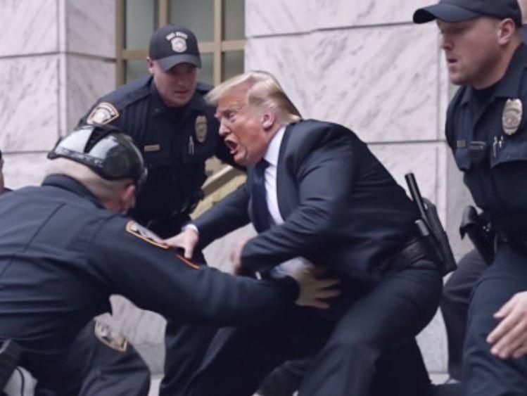Foto de la hipotètica detenció de Trump recreada amb intel·ligència artificial 3/3 Foto de la hipotètica detenció de Trump recreada amb intel·ligència artificial 3/3