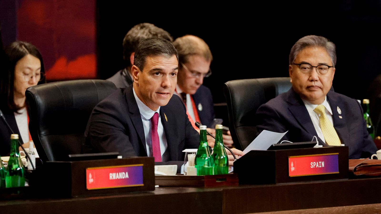 El president del Govern d'Espanya, Pedro Sánchez, durant la cimera del G20 a Bali