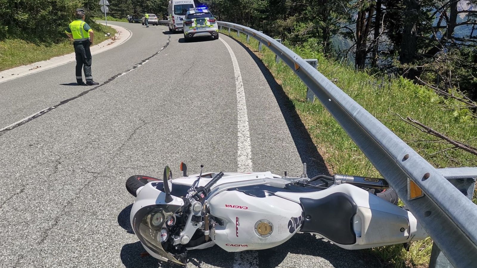 Imatge d'arxiu d'una moto accidentada