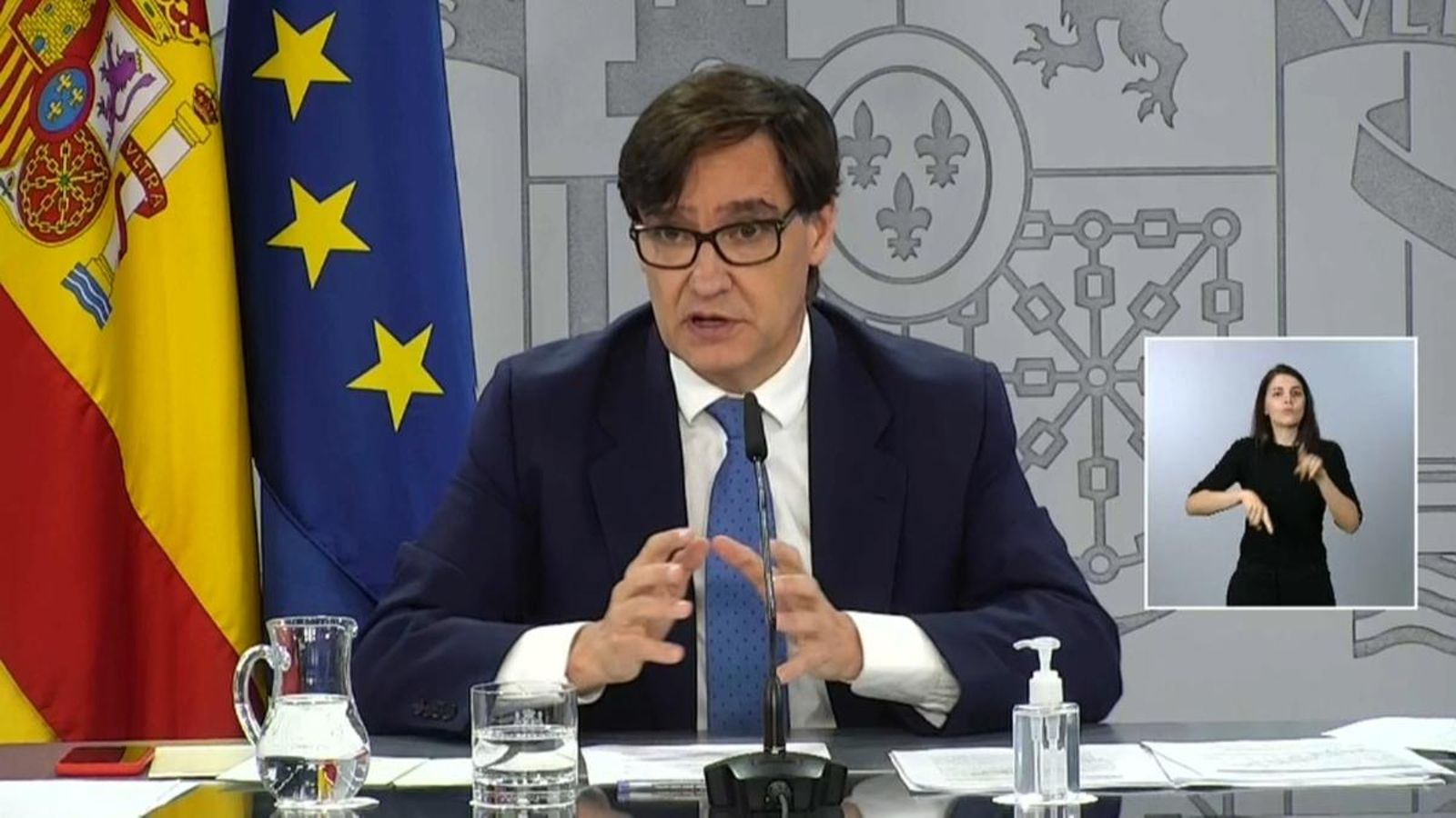 El ministre de Sanitat, Salvador Illa durant la roda de premsa