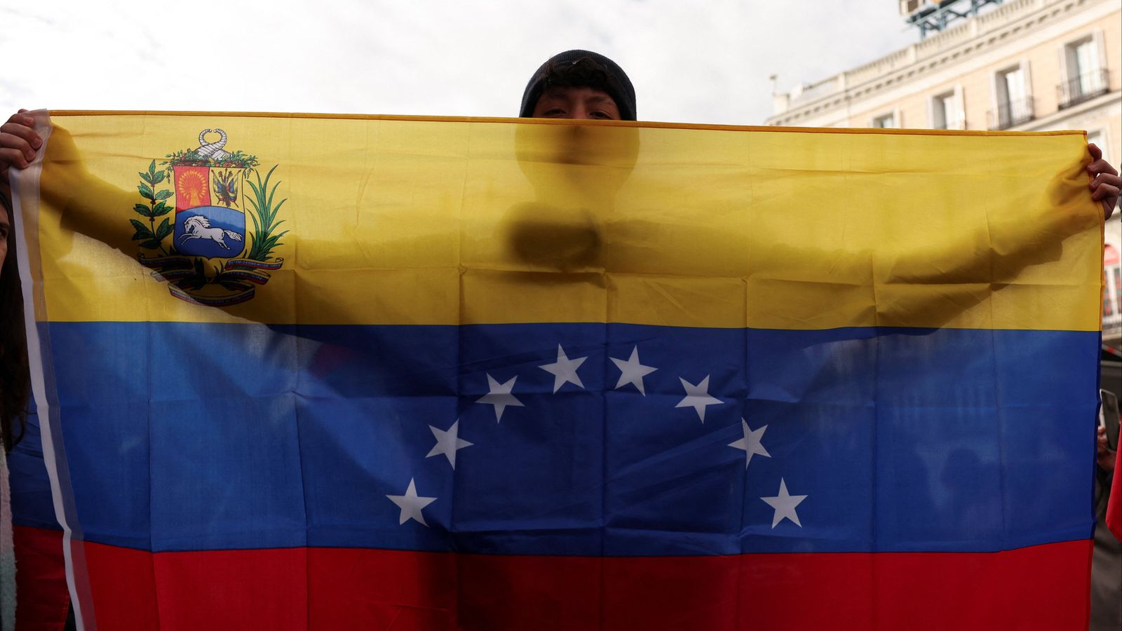 Un manifestant veneçolà a Madrid