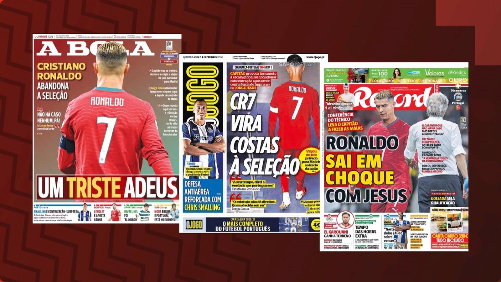 Les portades dels diaris esportius a Portugal