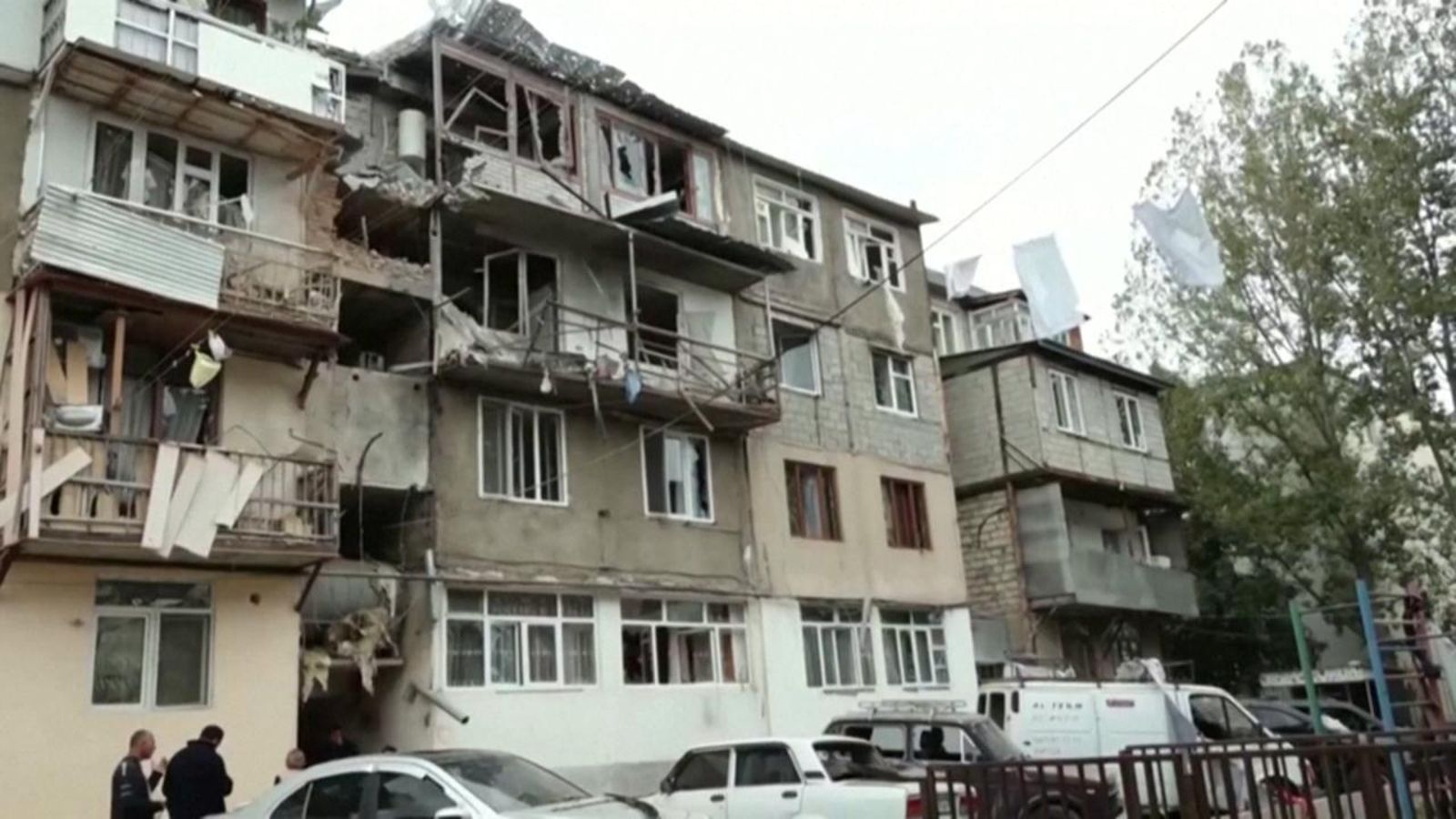 Un edifici colpejat per les bombes a la regió de l'Alt Karabakh