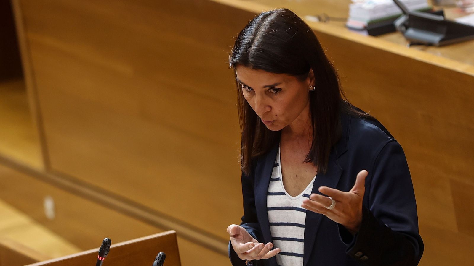 La portaveu de Ciutadans, Ruth Merino, intervé durant una sessió de control