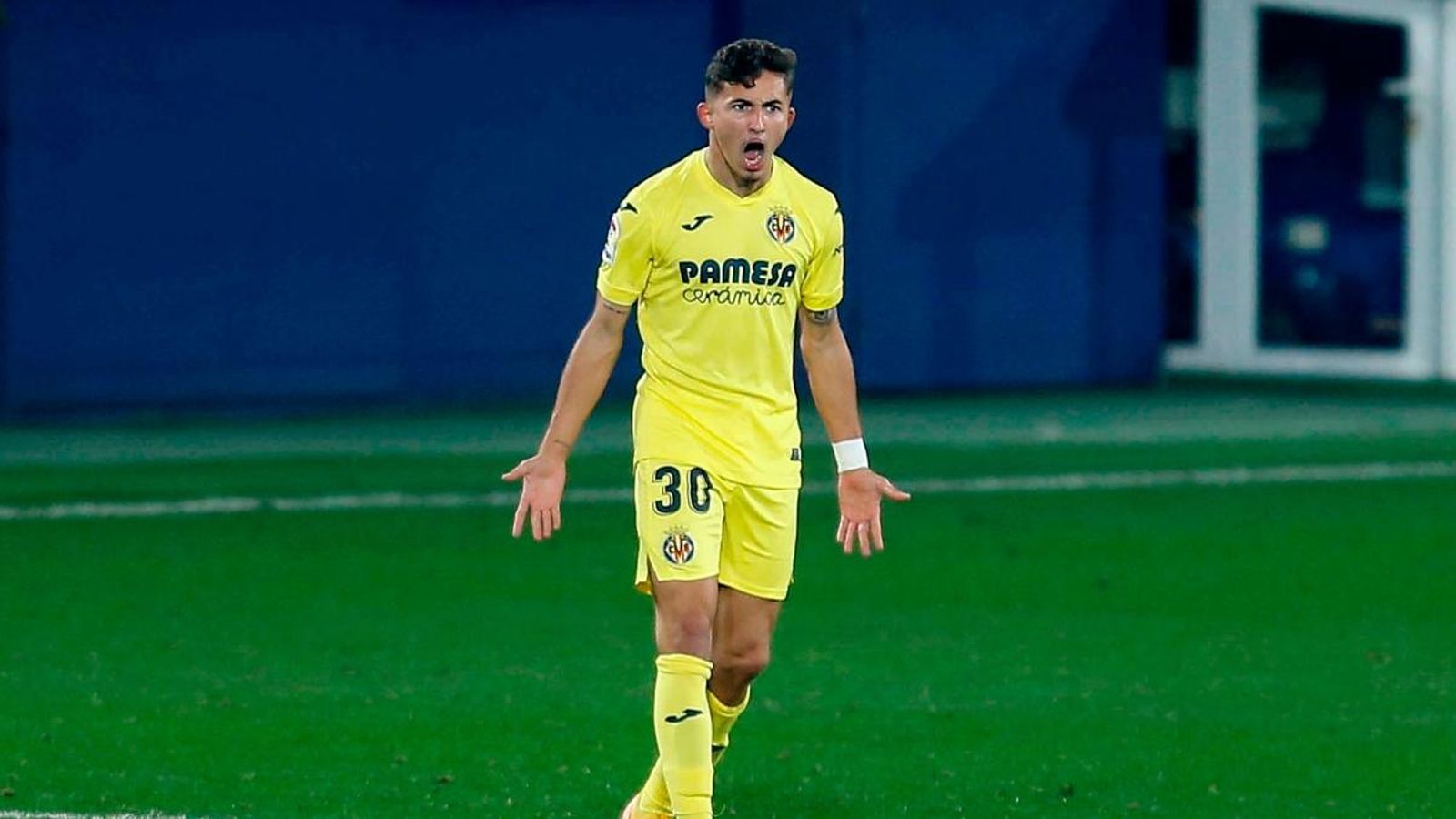 Yeremy Pino celebra el gol davant l'Athletic Club