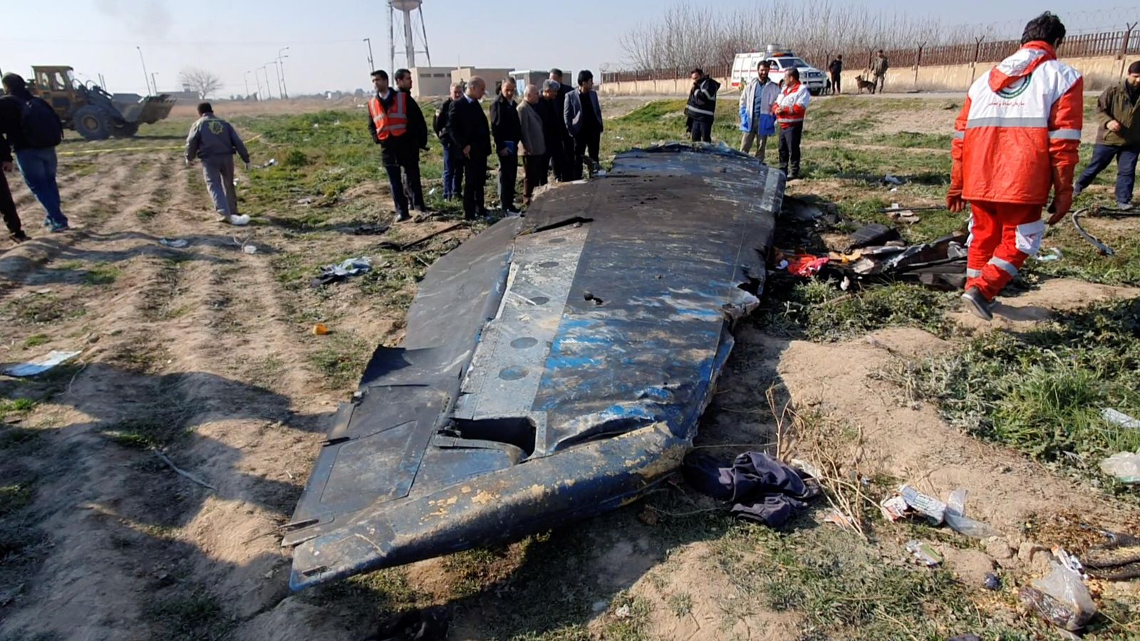 Imatge de restes del Boeing 737 abatut a l'Iran