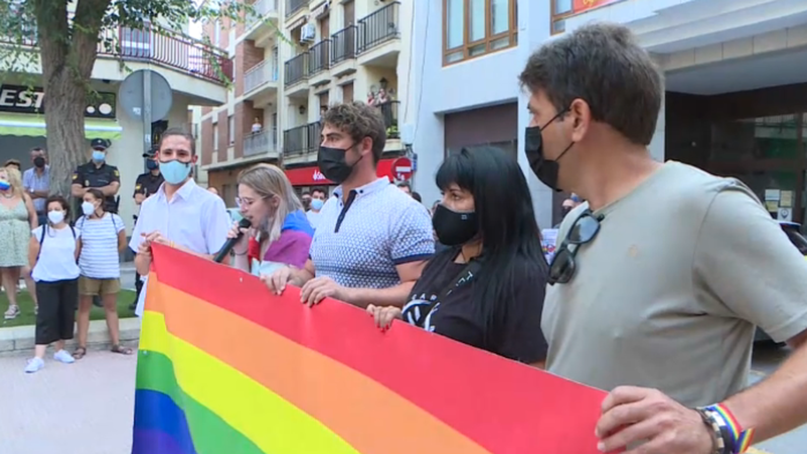 Un moment de la concentració a Petrer d'aquest dimecres