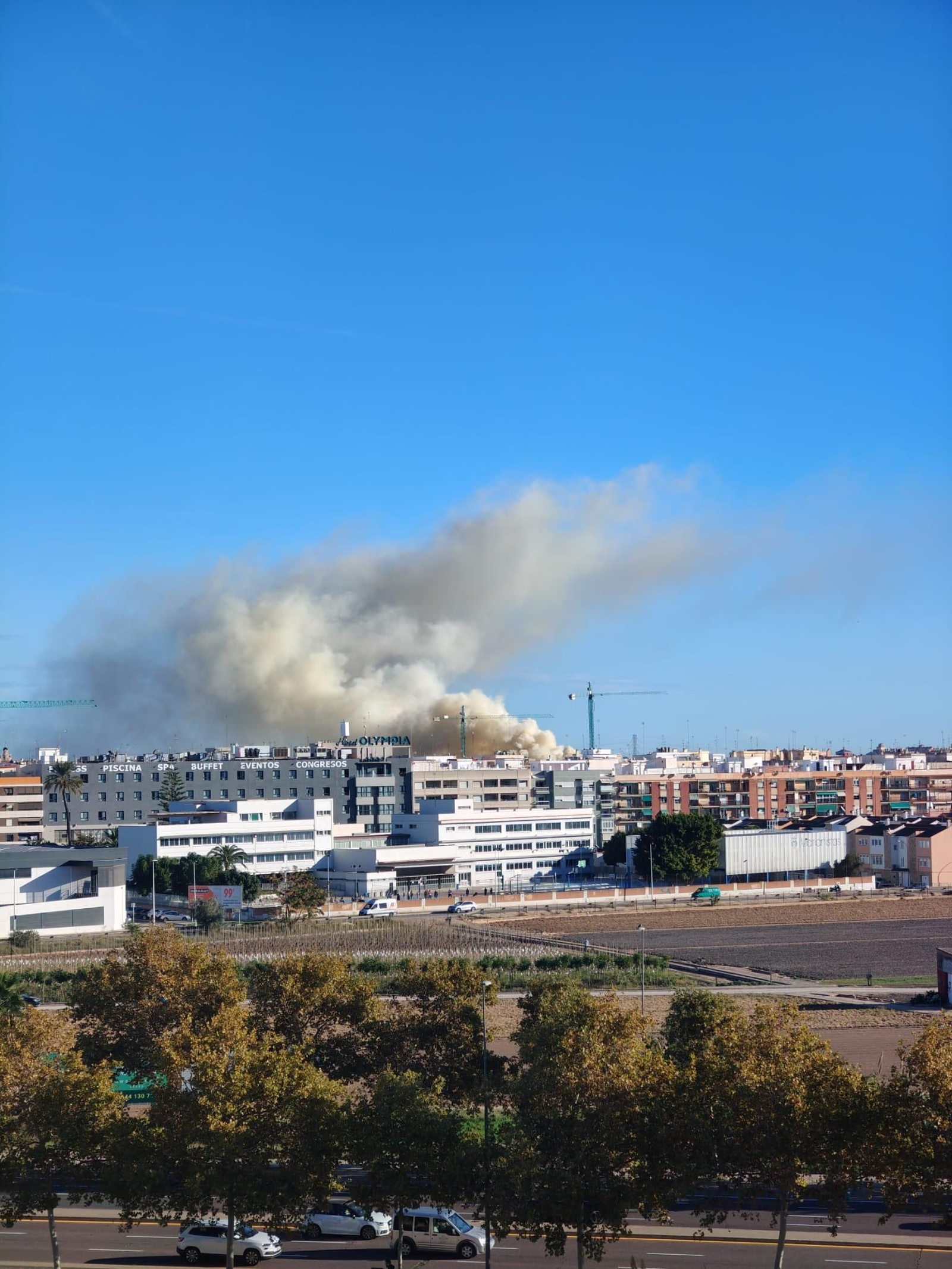 Vista de l'incendi des de Benimaclet
