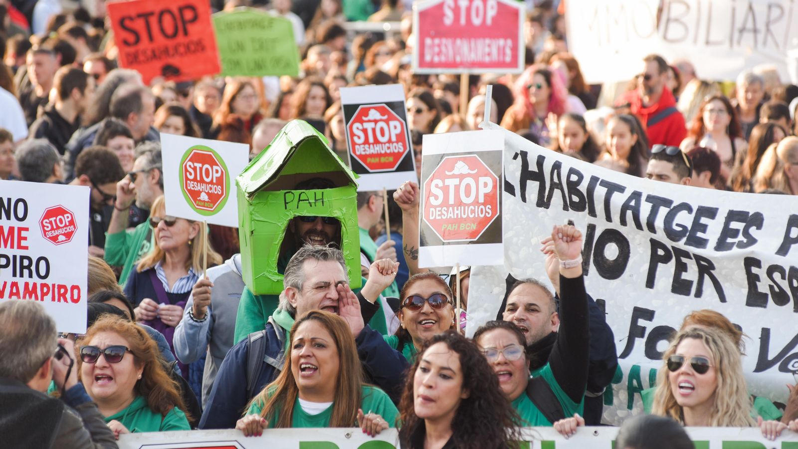 Manifestació l'abril passat pel dret a un habitatge digne