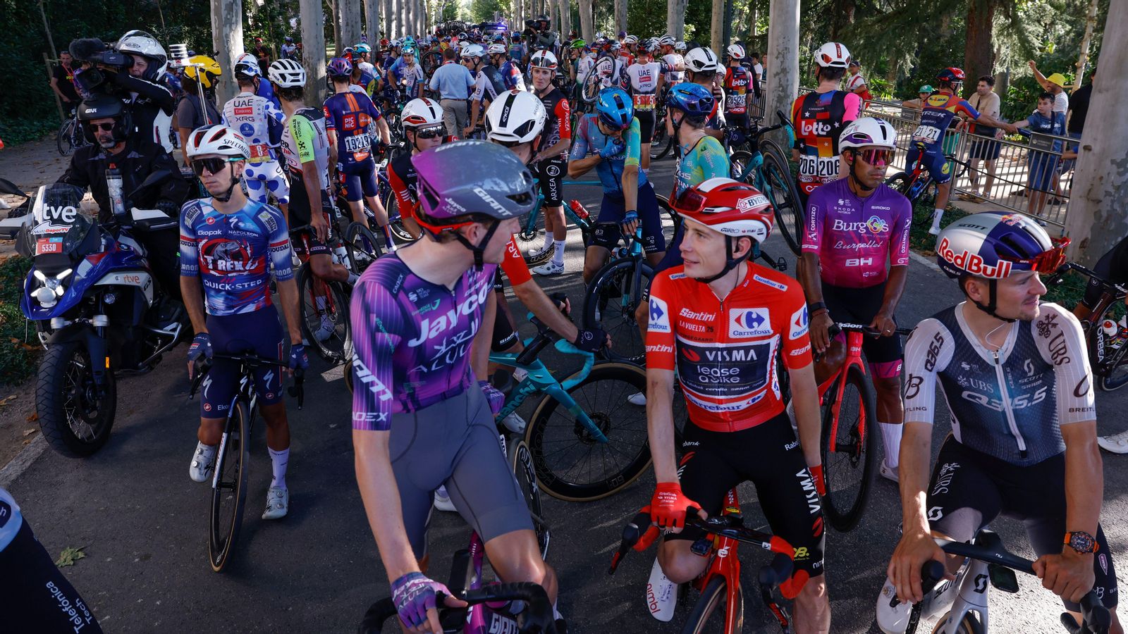 Imatge dels ciclistes parats per les protestes propalestina