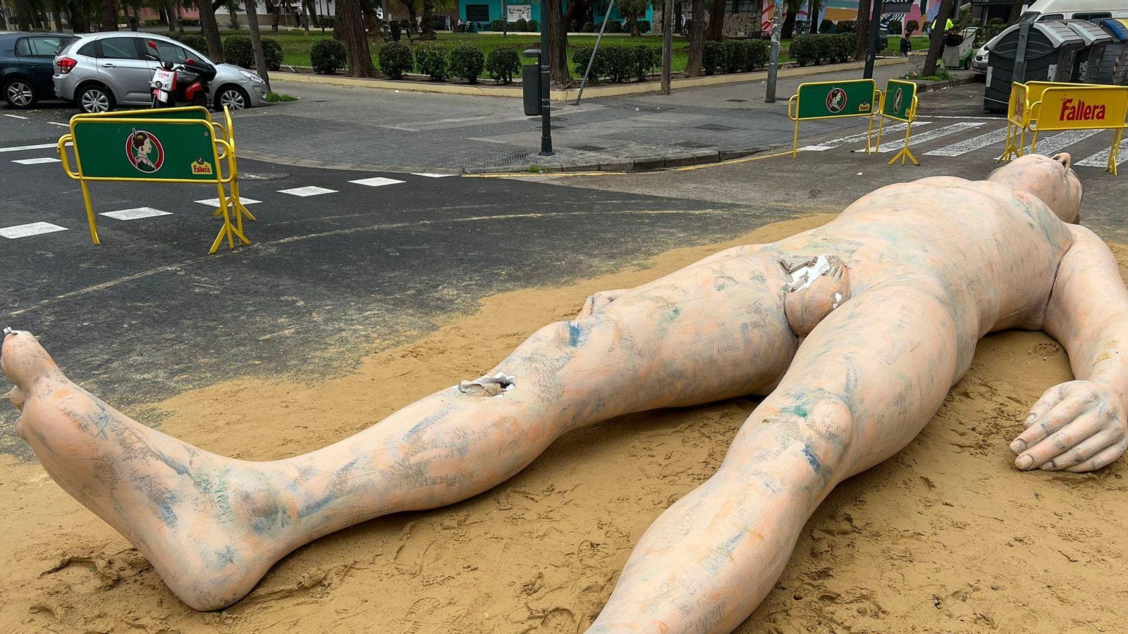 El monument que ha patit l'acte vandàlic de la falla Castellfabib