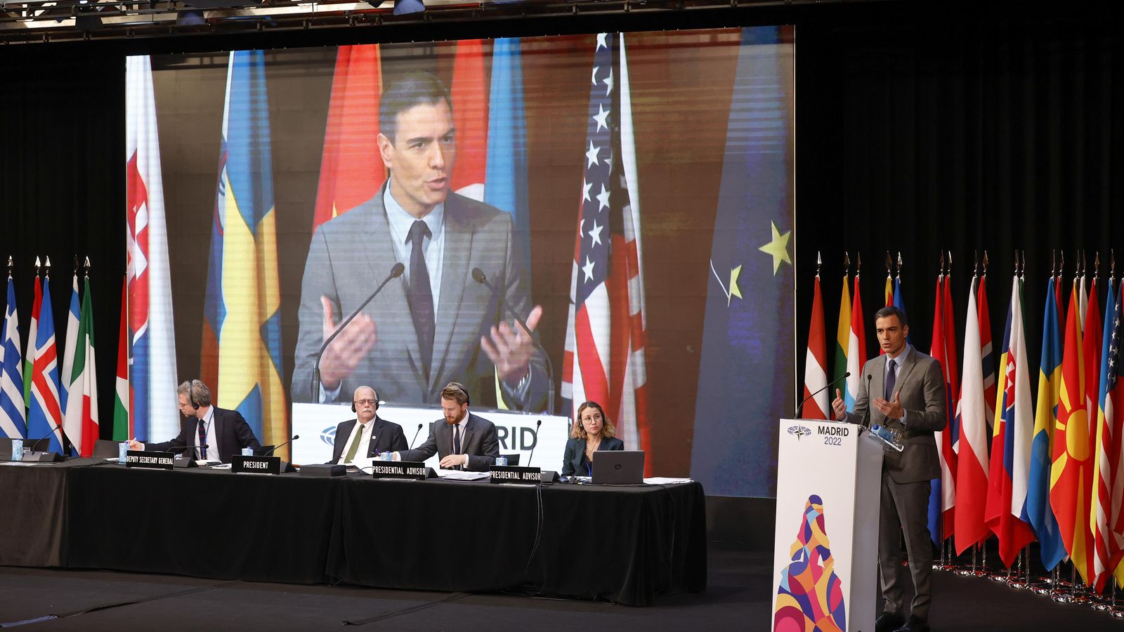 Pedro Sánchez intervé de la sessió plenària de la 68 Assemblea parlamentària de l'OTAN que se celebra a Madrid