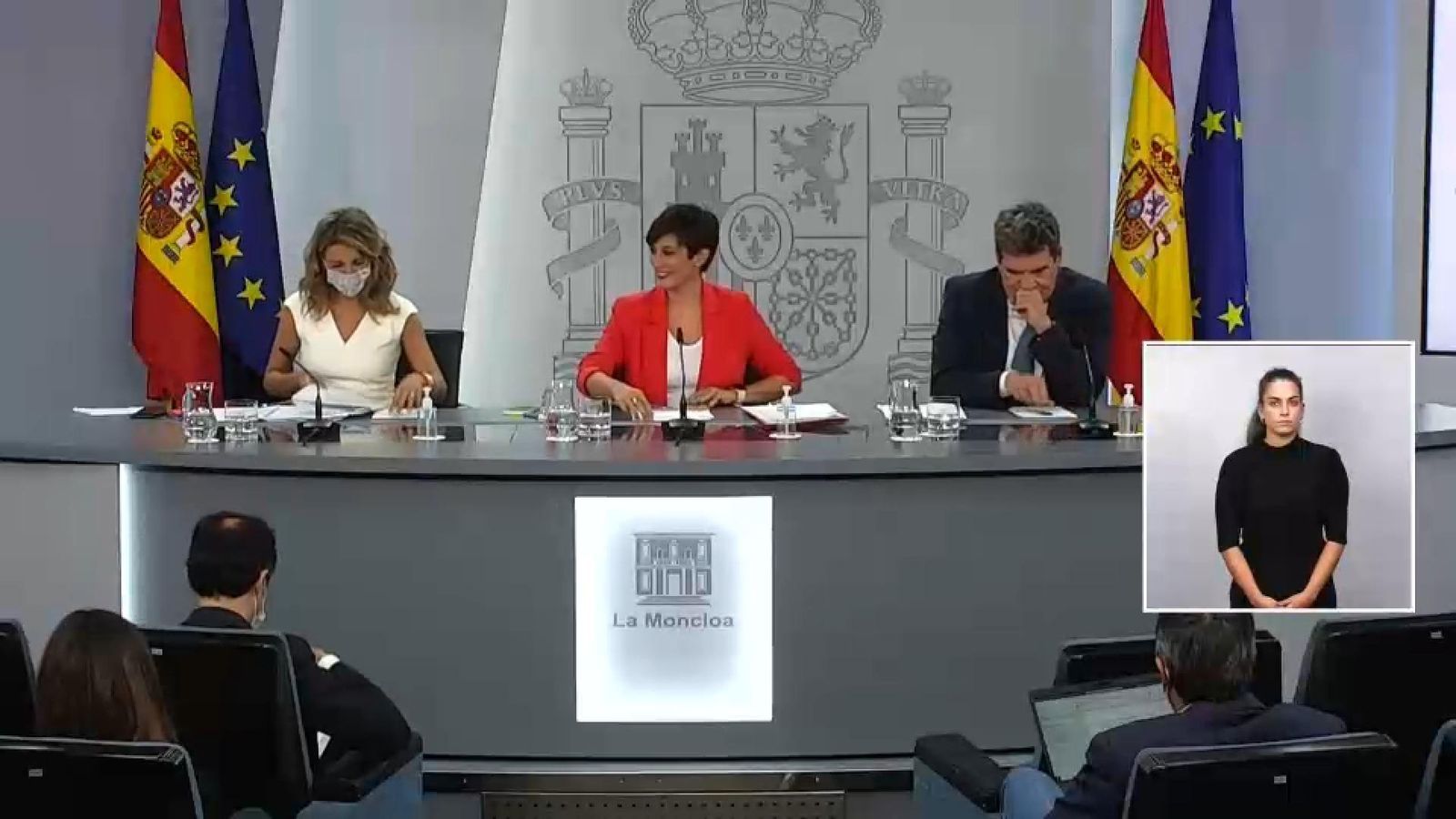 Un moment de la roda de premsa del Consell de Ministres