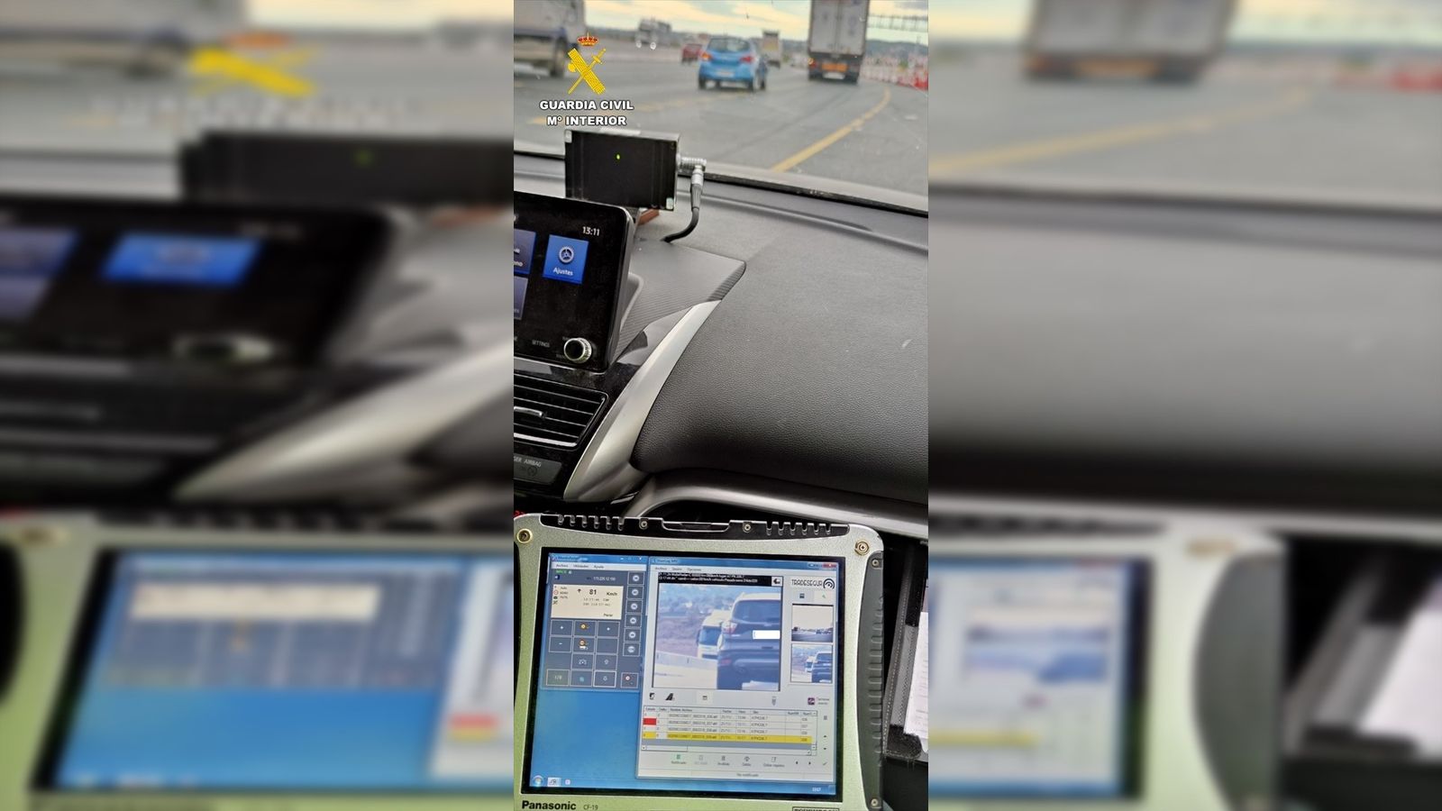 Imatge del moment en què agafaren al jove duplicant la velocitat permesa