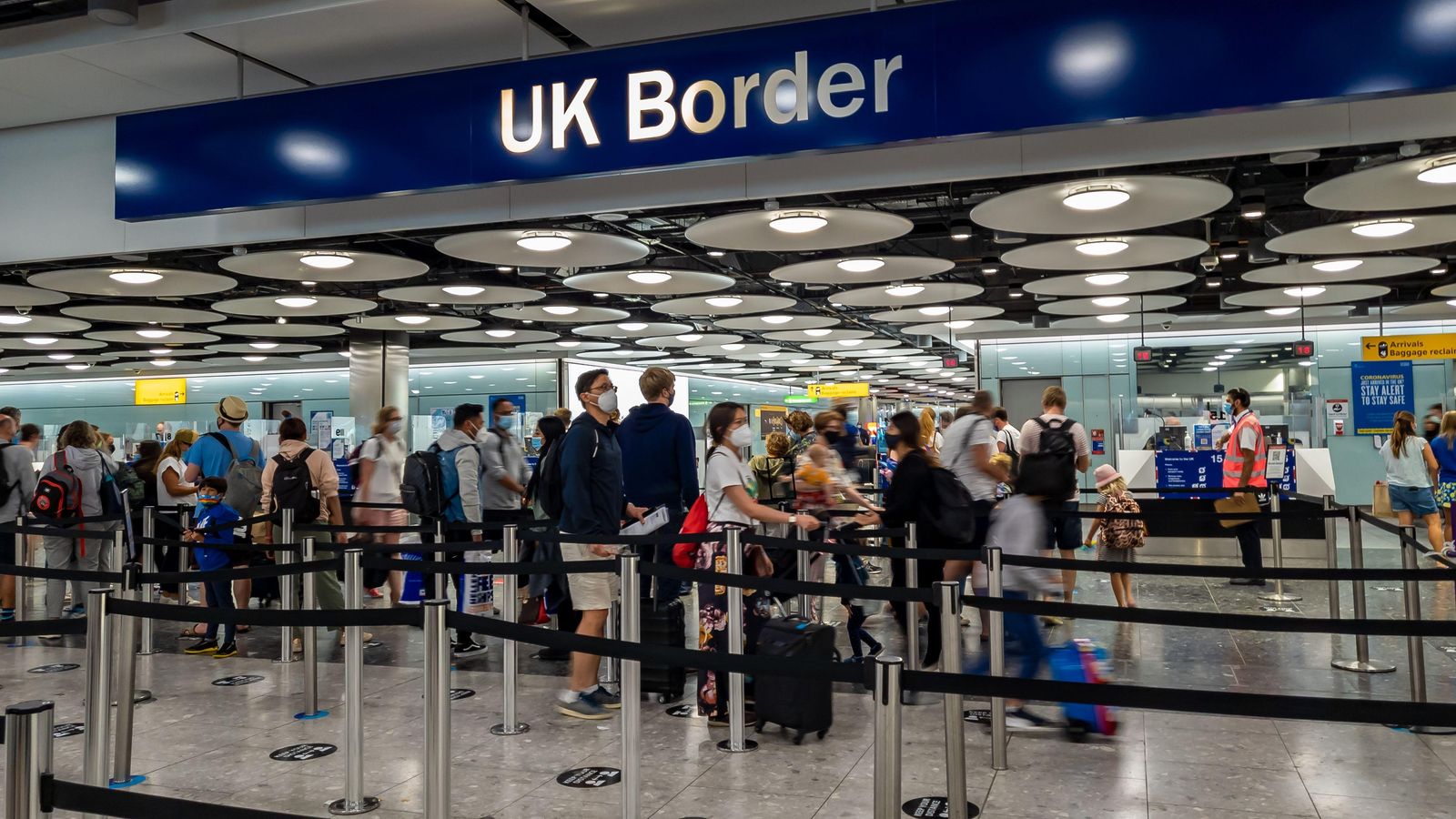 Control de fronteres a l'aeroport de Heathrow a Londres