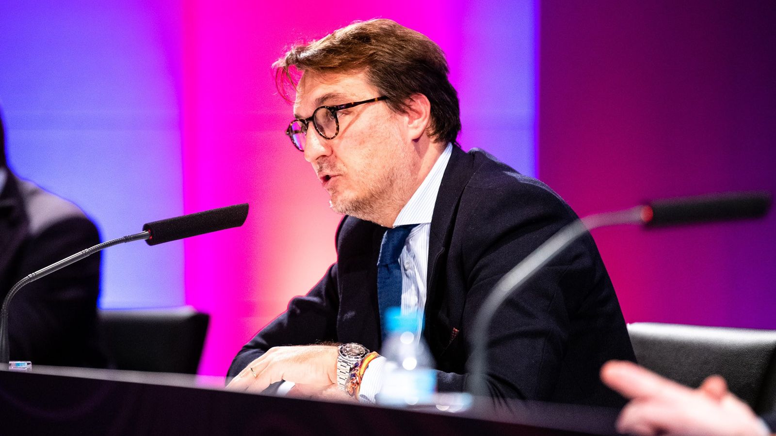 El president del Llevant UE, Quico Catalán, en la junta d'accionistes