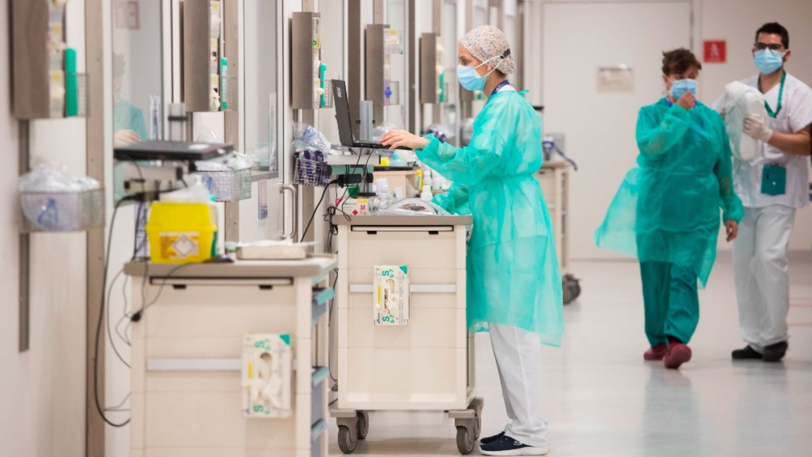 Personal sanitari en l'Hospital Vall d'Hebron