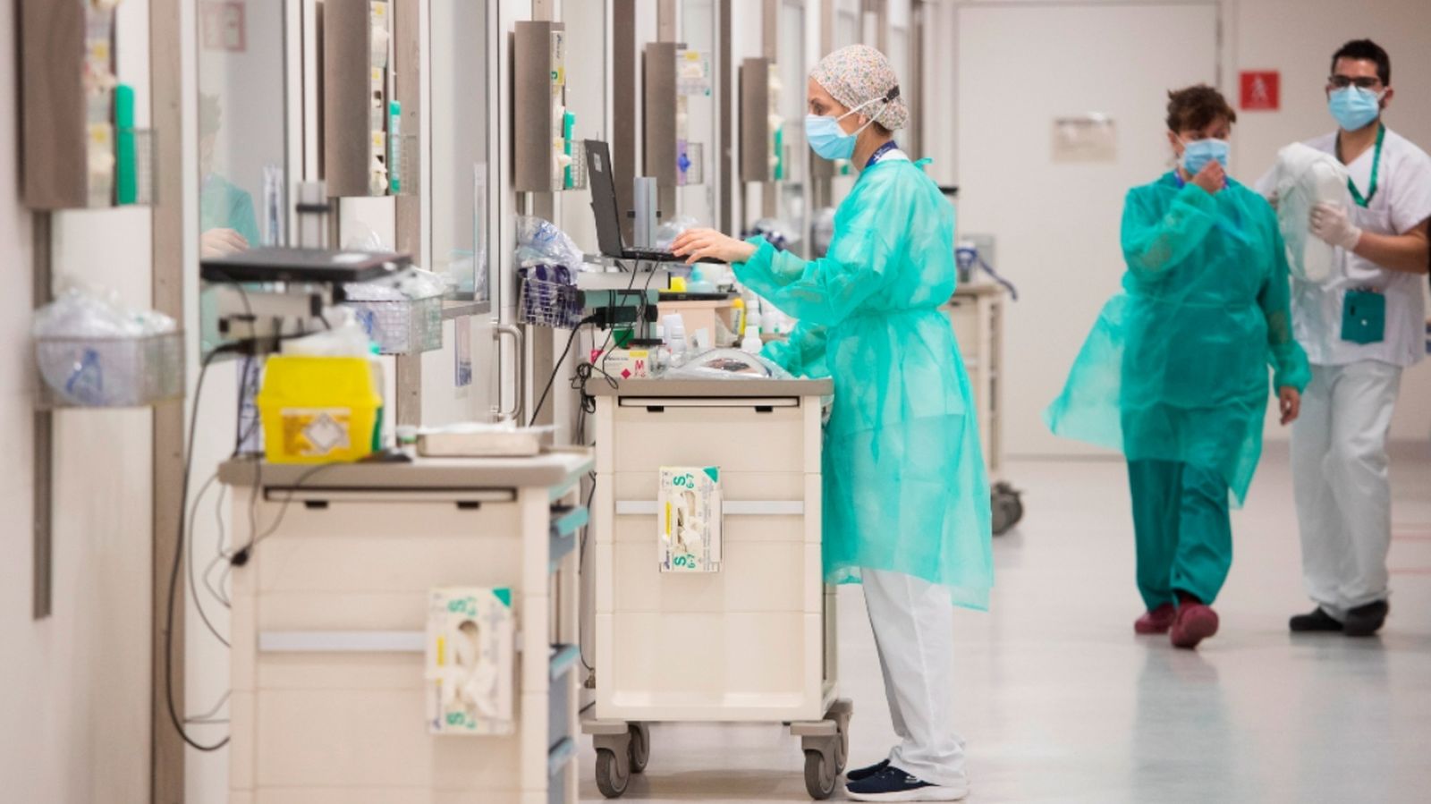 Personal sanitari en l'Hospital Vall d'Hebron