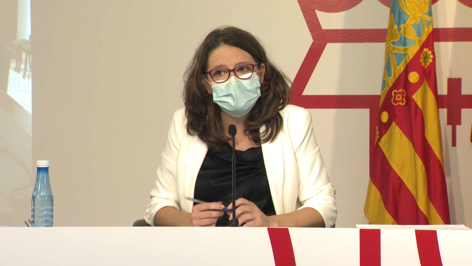 Mónica Oltra en la roda de premsa del Consell