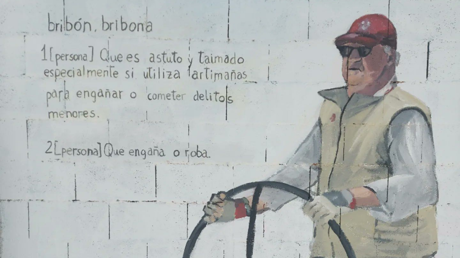 Mural de l'artista urbà J. Warx a València, protagonitzat pel rei emèrit