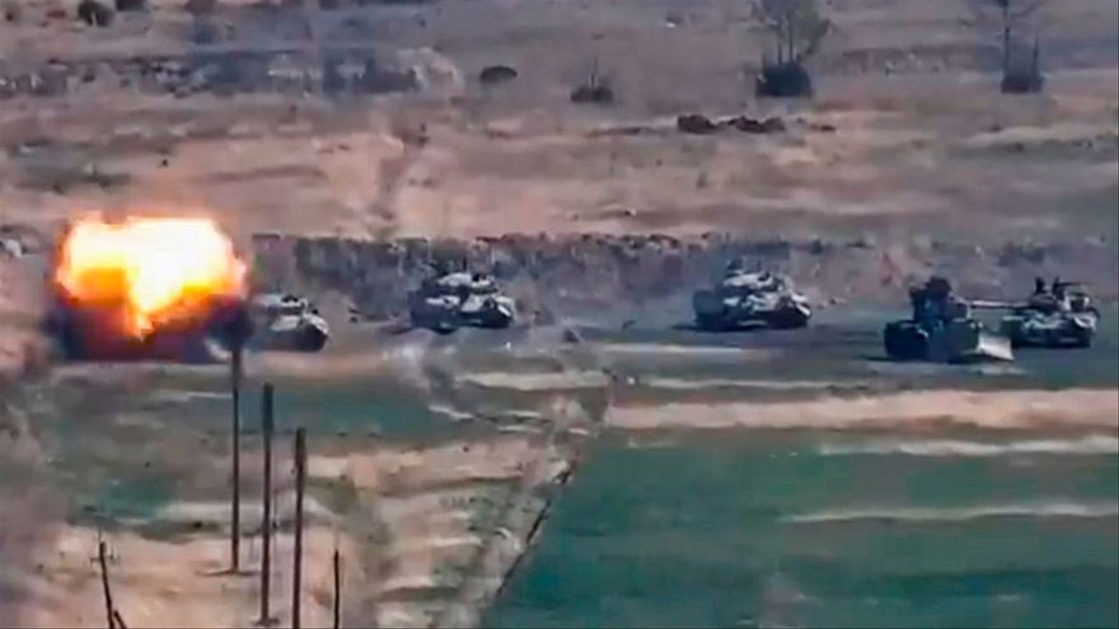 Captura de pantalla dels atacs a l’Alt Karabakh al setembre de 2020