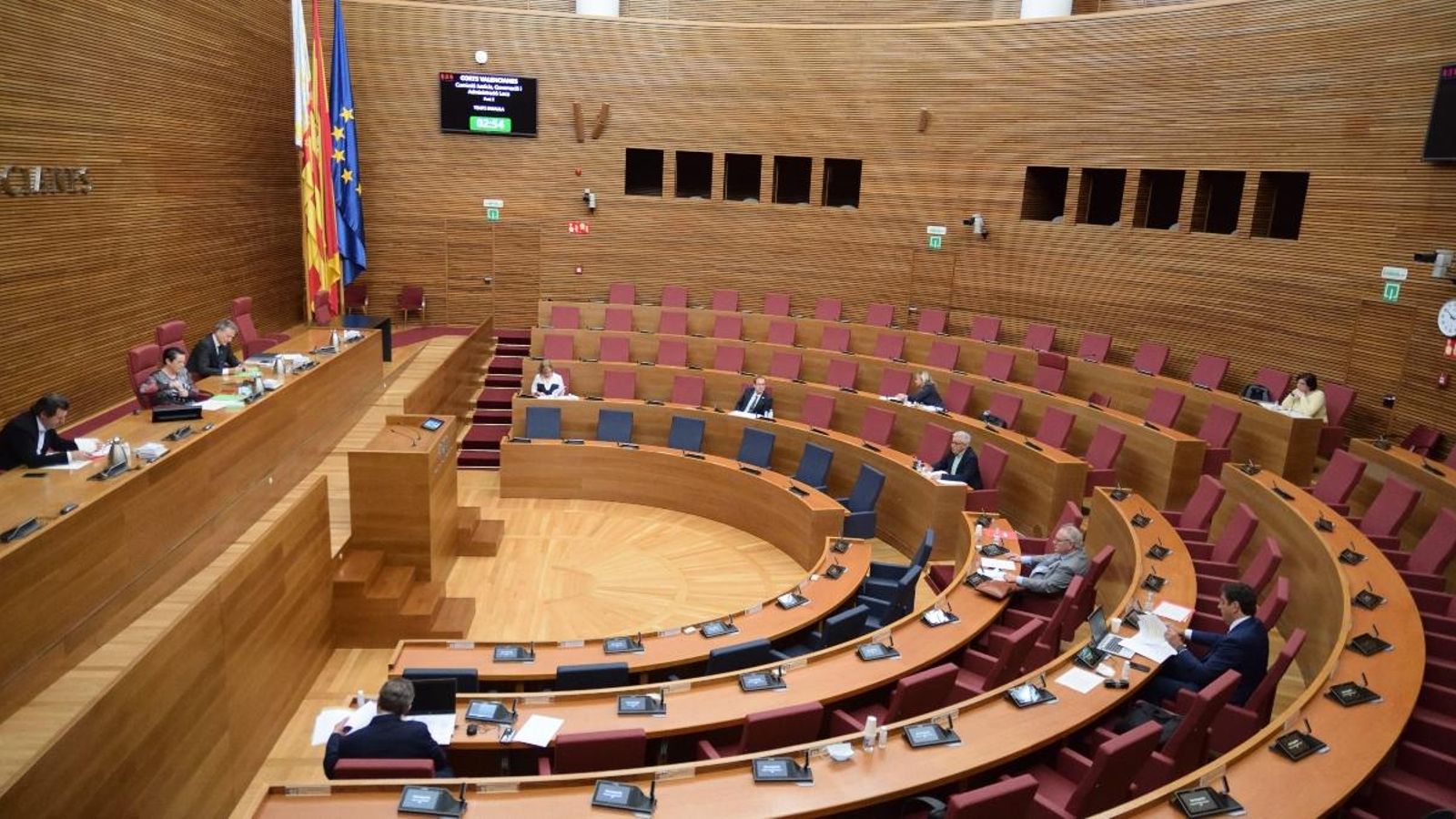 Comissió de Justícia celebrada en l'hemicicle de les Corts, aquest dilluns