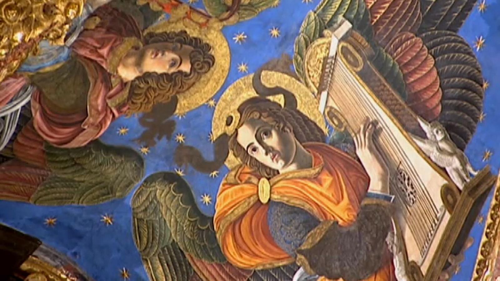 Detall dels frescos renaixentistes on han aparegut les humitats