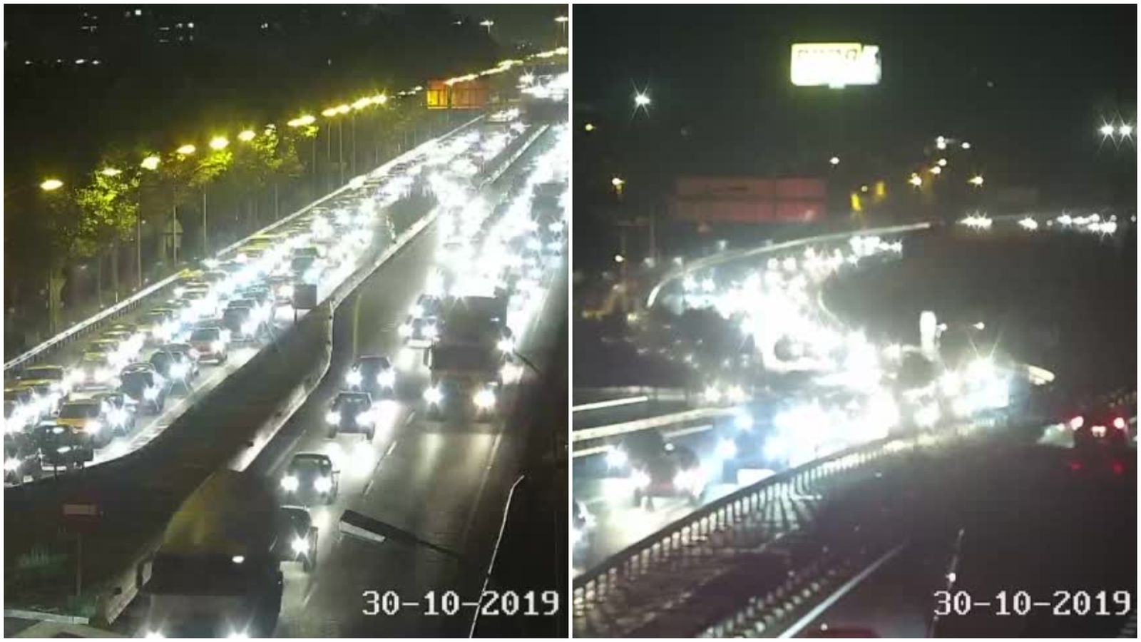 Imatges de la DGT de les retencions a València