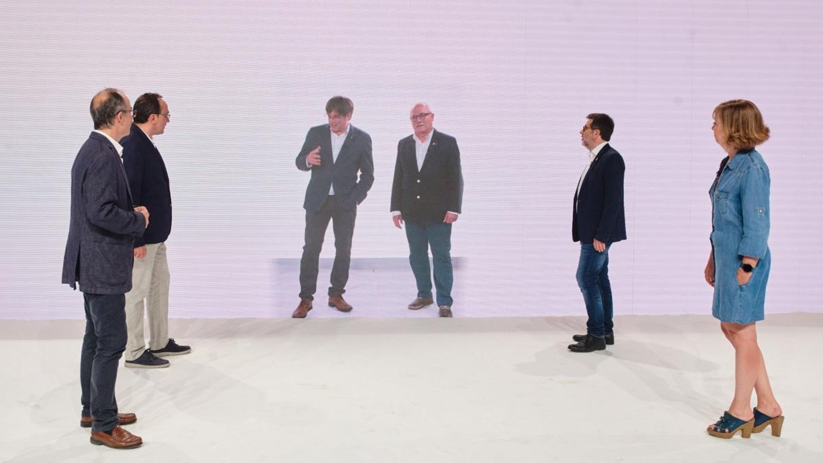 Intervenció telemàtica de Carles Puigdemont durant el congrés fundacional de Junts