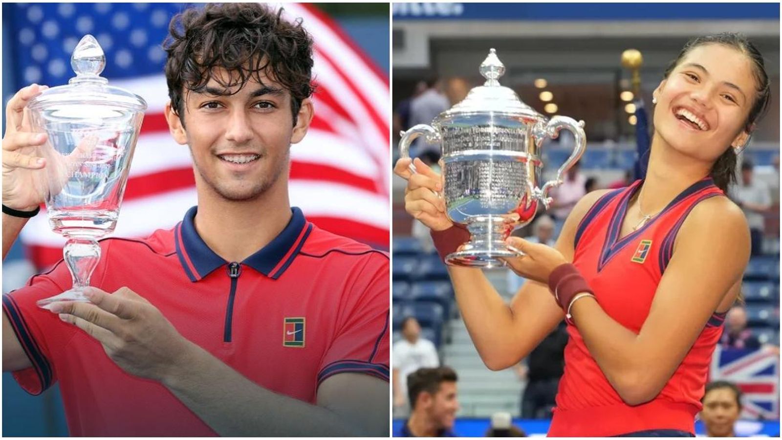 Daniel Rincón i Emma Raducanu amb el títol de campions