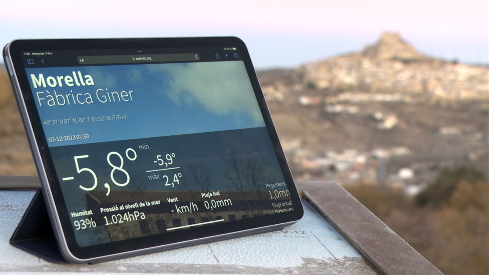Nit molt freda a Morella, els Ports
