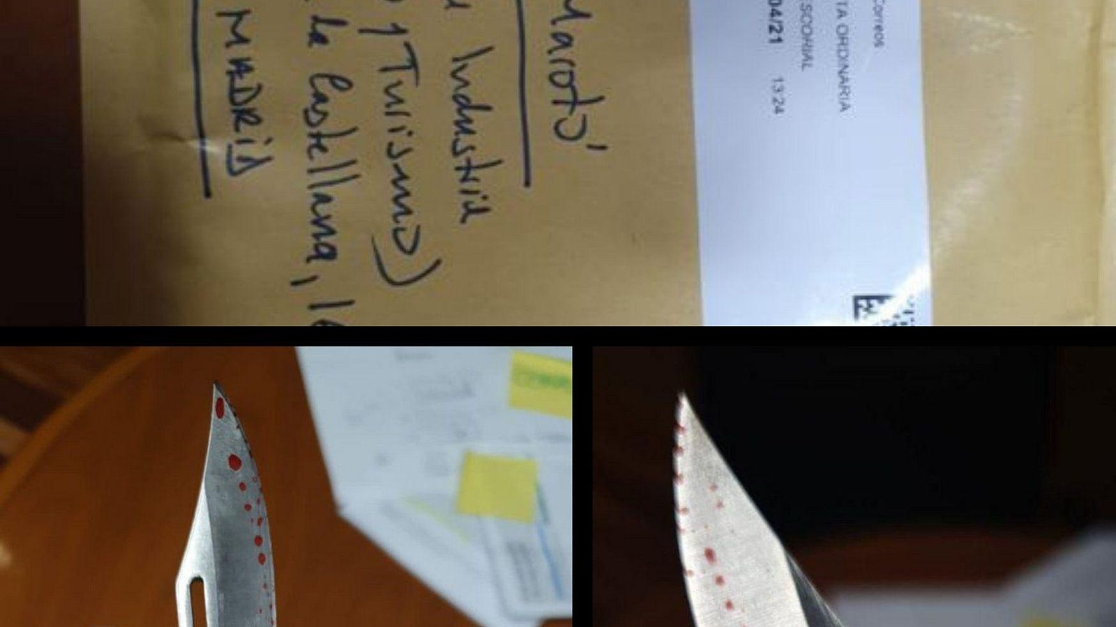 La navalla tacada de sang que ha rebut la ministra Reyes Maroto