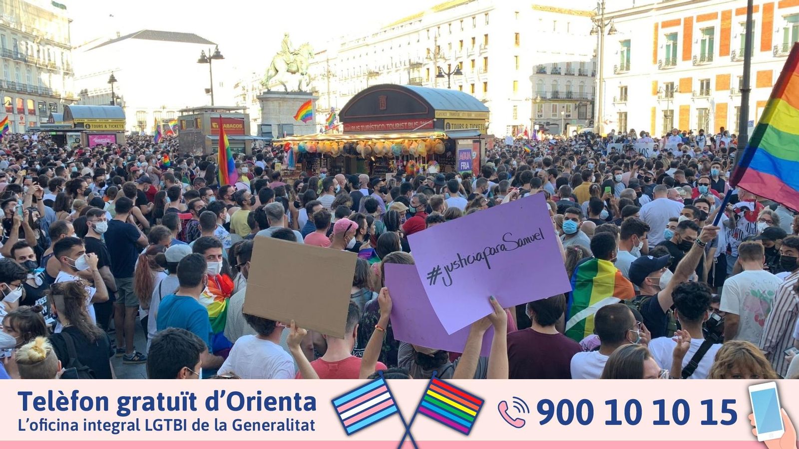 Imatges de la manifestació en suport de Samuel, assassinat en un crim homòfob a Galícia