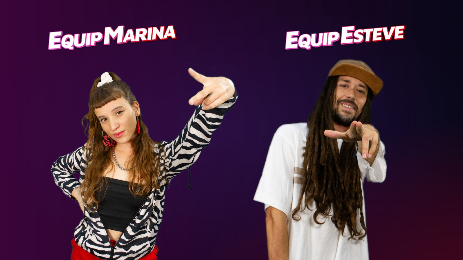 Marina Bolea, del grup Maluks i Esteve Tortosa, d'Auxili són els presentadors del FesTalent