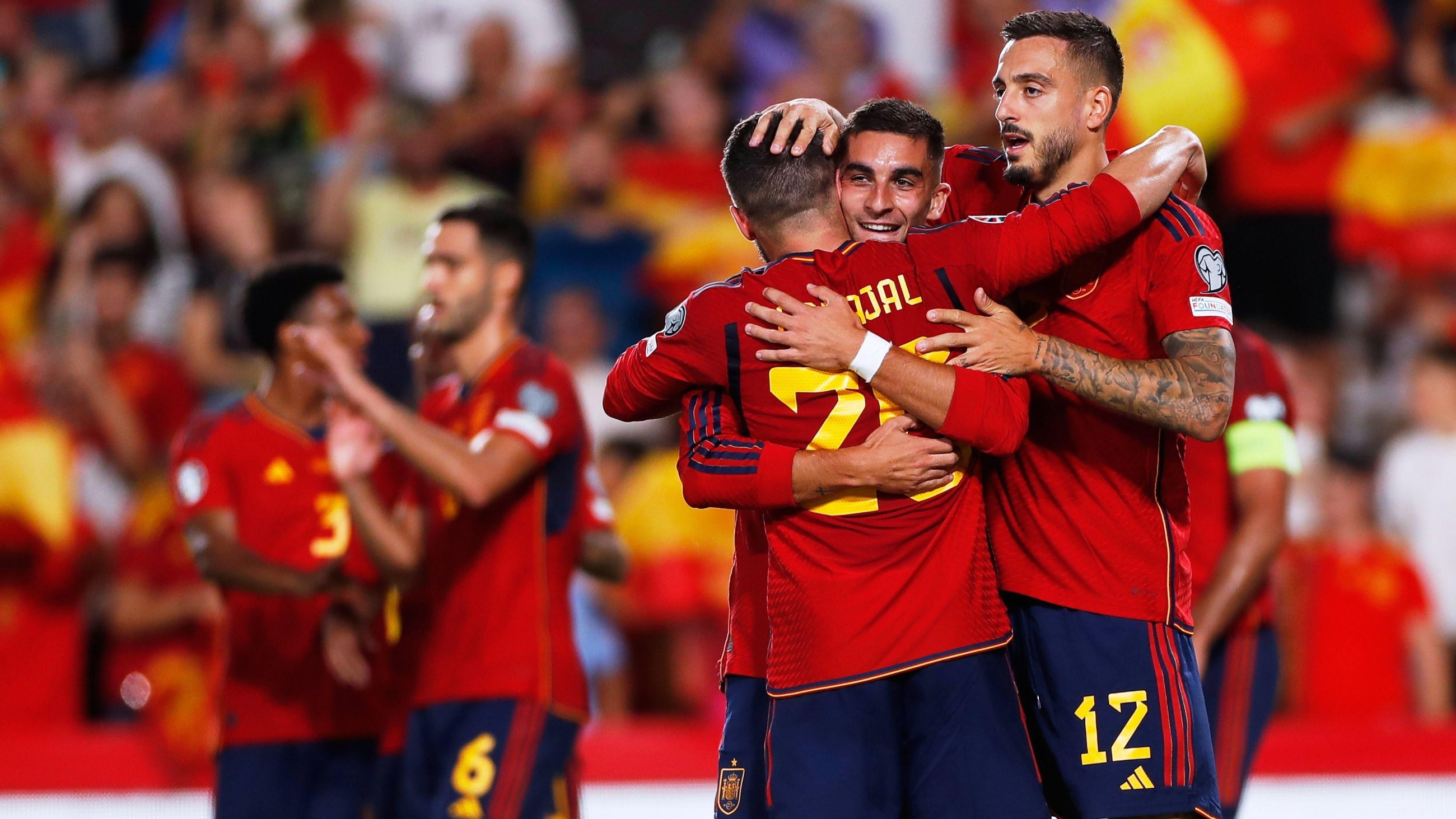 Ferran Torres celebra un gol amb Espanya Ferran Torres celebra un gol amb Espanya