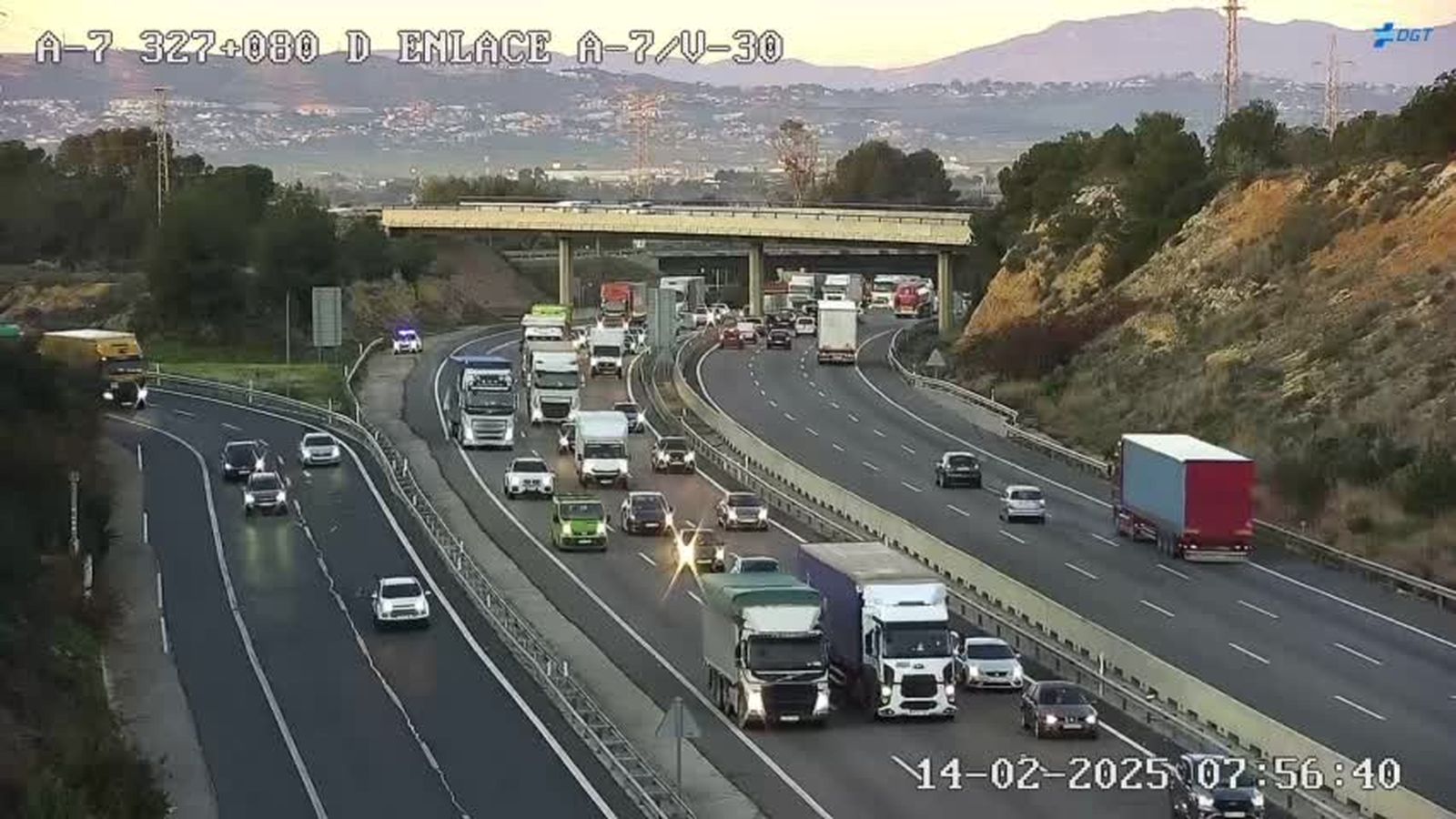 L'autovia A-7, este divendres de matí