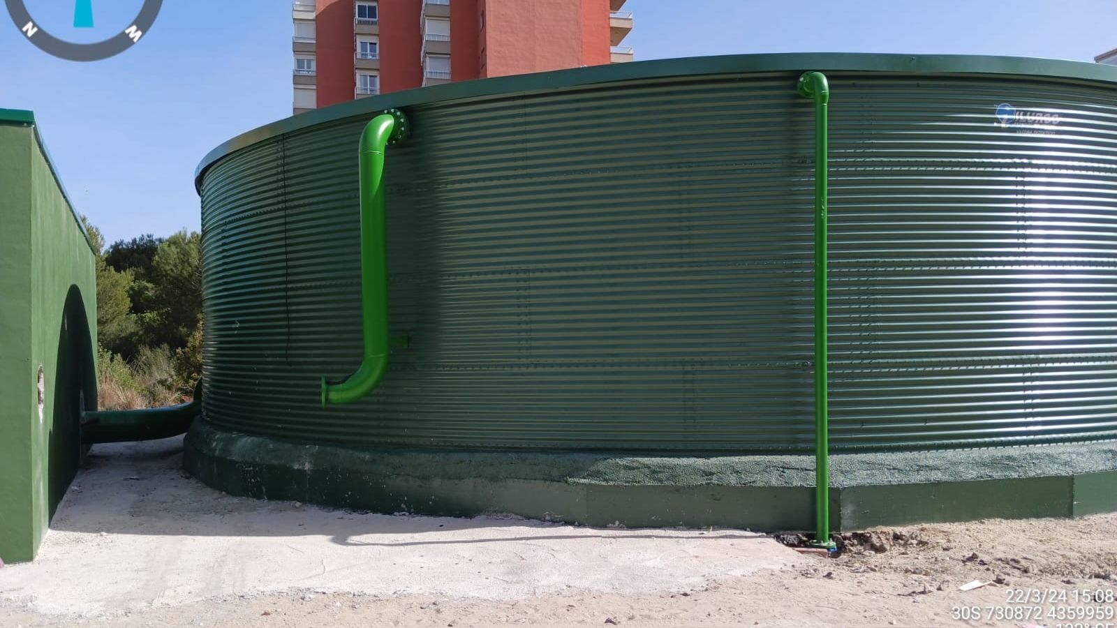 Dipòsit d'aigua que nodrirà els canons d'aigua contra incendis de la Devesa del Saler de València