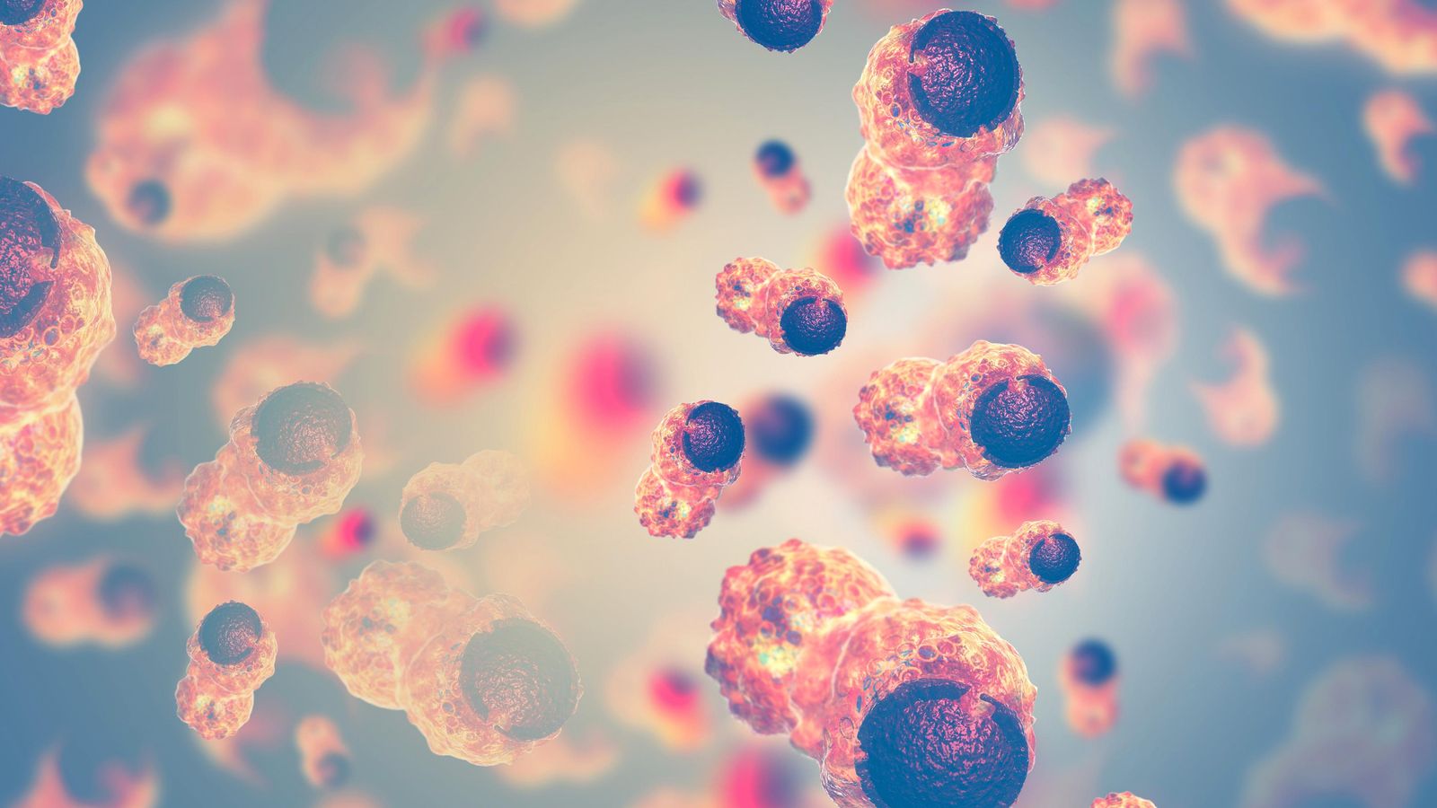 Il·lustració en 3D de cèl·lules canceroses